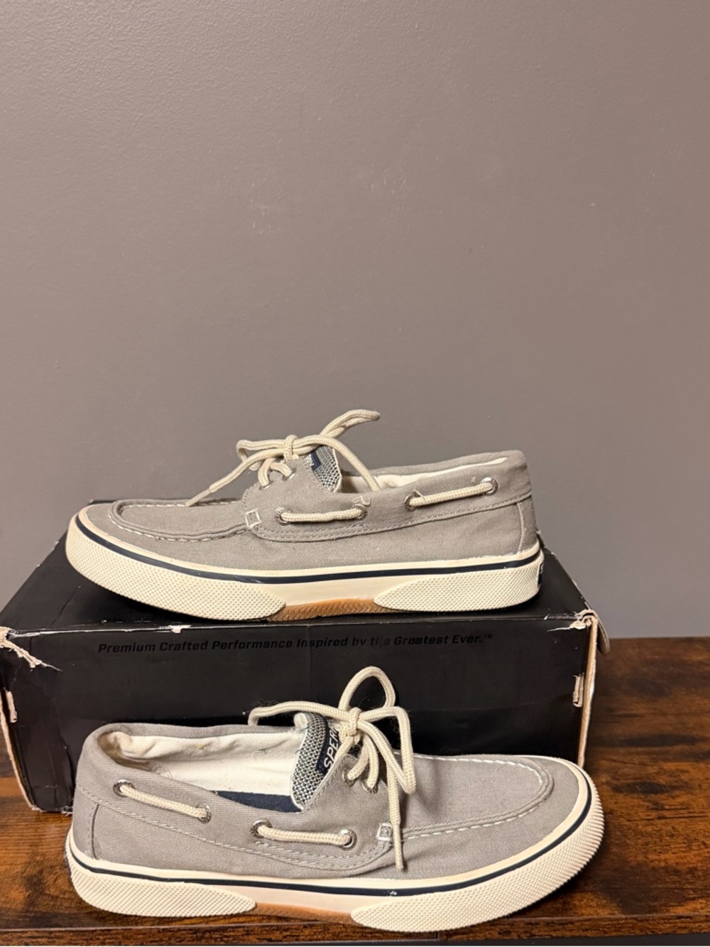 Sperry Canvas Boat Shoes in Light Gray